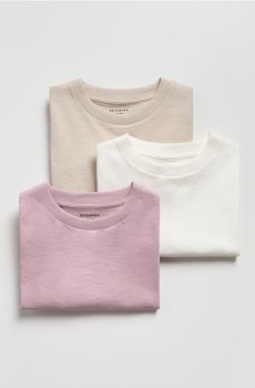 Reserved - Бавовняна футболка, набір з 3 - нюдовий - 936HR-02X