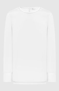 Белая блуза с цепочкой мониль