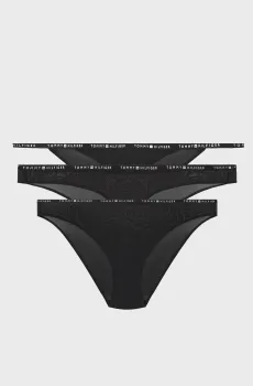 Женские черные трусики (3 шт) Черный S Tommy Hilfiger UW0UW05756