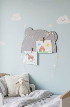 Фетрова панель у формі ведмедика - бежевий