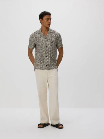 Reserved - Сорочка з візерунком regular fit - бежевий - 603EF-08X Reserved - Сорочка з візерунком regular fit - бежевий - 603EF-08X