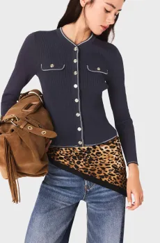 Женский темно-синий кардиган Синий 38 MAJE MFPCA00627_Navy