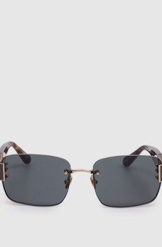 Коричневые солнцезащитные очки Jessica с позолотой