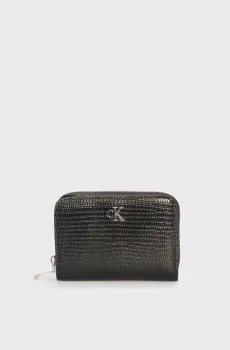 Женский черный кожаный кошелек LIZARD EMBOSSED Черный ONESIZE Calvin Klein LV04F1067G