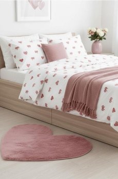 Килим із штучним хутром - рожевий