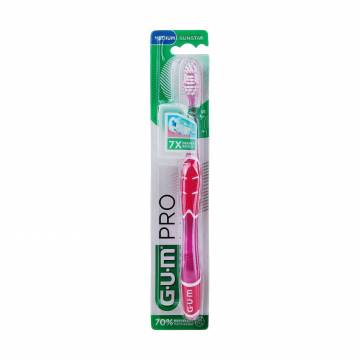 Зубная щётка GUM Technique Pro Compact Medium средне-мягкая, красно-розовая, 1 шт