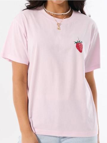 Бавовняна футболка - персиковий