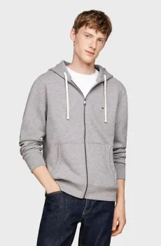 Мужское серое худи ESSENTIAL FLEECE ZIP THROUGH Серый M Tommy Hilfiger MW0MW37234