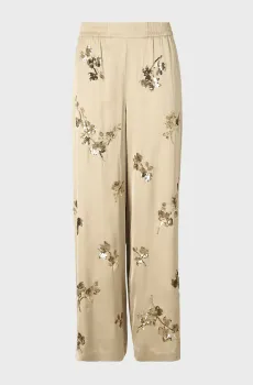 Женские бежевые брюки с узором FLUID Бежевый 38 Karl Lagerfeld B1W10096