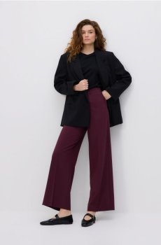 Reserved - Широкі штани зі стрілками - бордовий - 441FM-53X