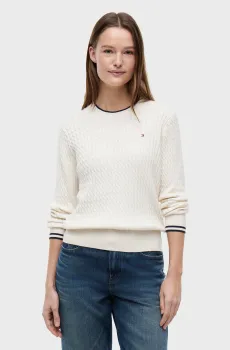 Женский белый джемпер CABLE FINE Белый M Tommy Hilfiger WW0WW44993