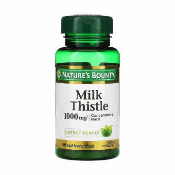 Расторопша Natures Bounty Milk Thistle 1000 мг, 50 гелевых капсул