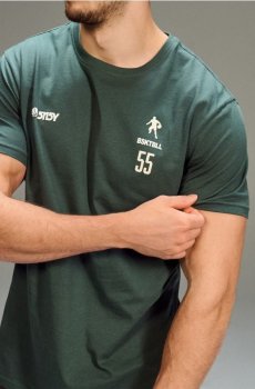 Бавовняна футболка з коротким рукавом - синьо-зелений