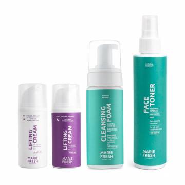 Набор Marie Fresh Cosmetics Лучшей маме, для зрелой, жирной и комбинированной кожи лица, 4 продукта Набор Marie Fresh Cosmetics Лучшей маме, для зрелой, жирной и комбинированной кожи лица, 4 продукта