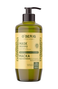 Масло-маска для поврежденных сухих, пористых и окрашенных волос OBERIG Яично-пaнтeнoлoвaя с 5 маслами, 500 мл