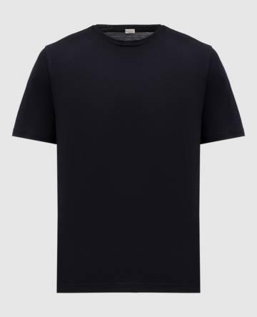 Синяя футболка из шерсти