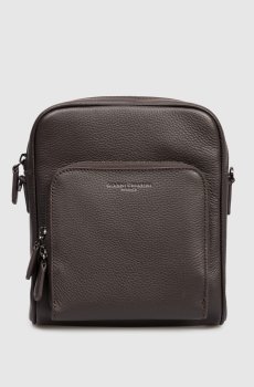 Коричневая кожаная сумка Florence с логотипом