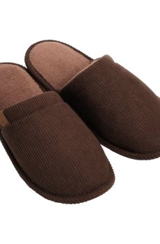 Мужские домашние тапочки Twins HS-OZ, вельвет, коричневые, размер 40-41