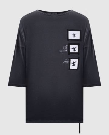 Серая футболка Dieter с принтом