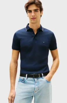 Мужское темно-синее поло TIPPED SLIM Синий XL Tommy Hilfiger MW0MW43144