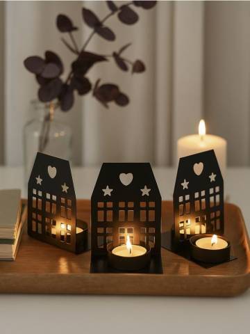 Підсвічники 3 шт - чорний