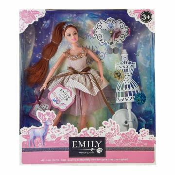 Лялька Emily в бежевій сукні з манекеном (QJ087B) Лялька Emily в бежевій сукні з манекеном (QJ087B)