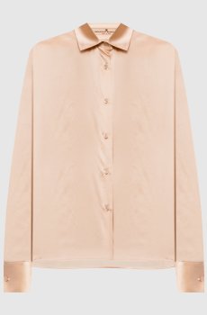 Бежевая блуза из шелка
