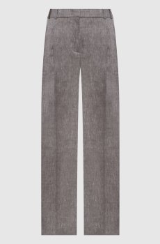 Серые брюки из льна и шерсти
