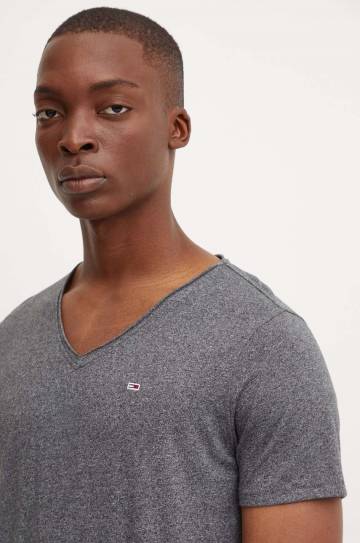 Футболка Tommy Jeans мужской цвет серый меланж Футболка Tommy Jeans мужской цвет серый меланж