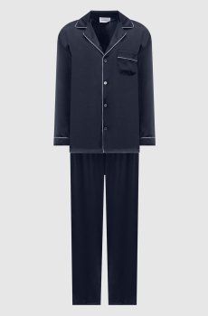 Синяя пижама из шелка