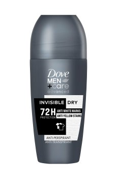 Шариковый антиперспирант Dove Men+ Care Invisible Dry Экстразащита без белых следов 72H, мужской, 50 мл