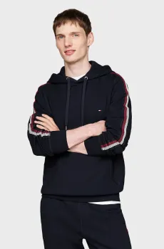 Мужское темно-синее худи GLOBAL STRIPE TAPE Синий L Tommy Hilfiger MW0MW37225