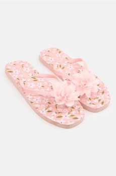 В’єтнамки з квітковим візерунком - пильно-рожевий