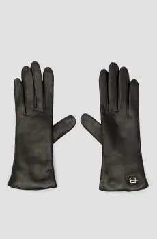 Женские черные кожаные перчатки Черный 7 Baldinini F3B030XXNAPT;0000