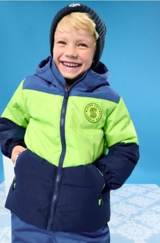 Квітована куртка puffer з капюшоном - різнобарвний