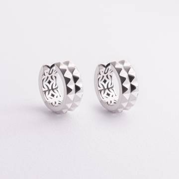 Серьги - кольца "Monika" в белом золоте с09312 Серьги - кольца "Monika" в белом золоте с09312