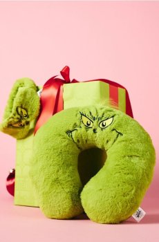 Дорожня подушка та маска для очей Grinch - жовто-зелений