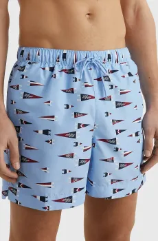 Мужские голубые плавательные шорты с узором MEDIUM DRAWSTRING PRINT Голубой S Tommy Hilfiger UM0UM02827