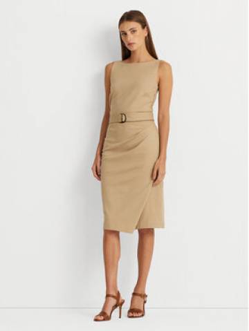 Lauren Ralph Lauren Повсякденна сукня 200925753001 Бежевий Slim Fit Lauren Ralph Lauren Повсякденна сукня 200925753001 Бежевий Slim Fit