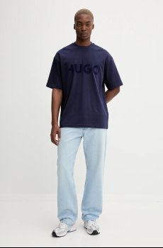 Хлопковая футболка HUGO Dinkee