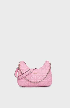 Женская розовая сумка ASSIA TOP ZIP SHOULDER BAG Розовый ONESIZE Guess HWQG8499180