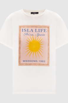 Футболка цвета PANTERA айвори с принтом