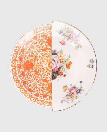 Белое фарфоровое блюдце Olivia с принтом