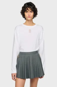 Женский белый лонгслив Белый 36 Sandro SFPTS01708_white