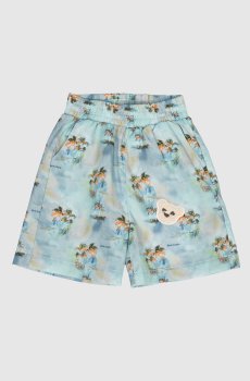 Детские голубые шорты в принт