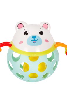 Игрушка-погремушка Lindo Мишка голубой, от 6 месяцев (Б 340)