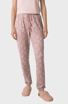 Женские розовые брюки с узором Розовый L womensecret 3702293