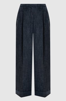 Синие джинсы с отворотами