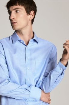Reserved - Сорочка класичного крою з високим вмістом бавовни - блідо-блакитний - 871KS-05X