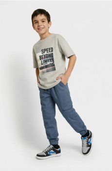 Бавовняна футболка з принтом - сірий